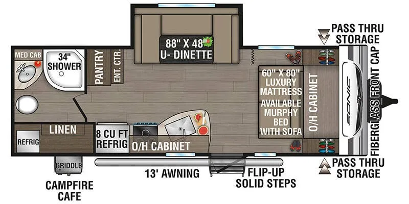 2025 Venture RV Sonic SN220VRB floor plan
