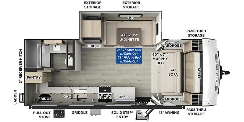Forest River Flagstaff Micro Lite 25DK floor plan