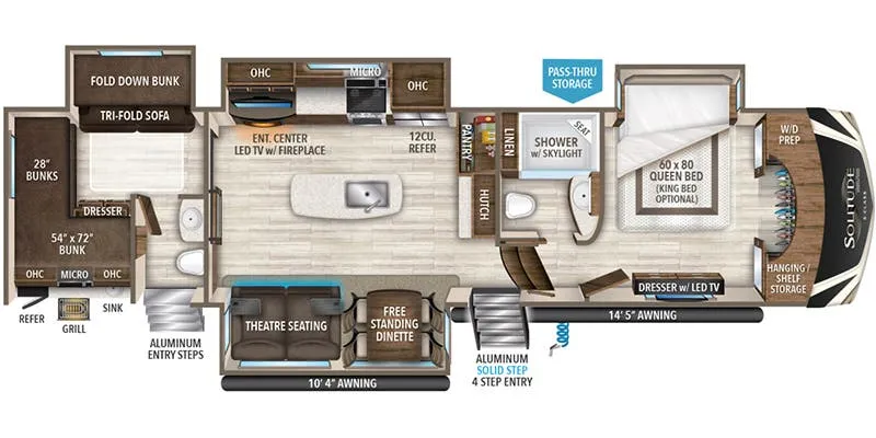 2021 Grand Design Solitude 3740BH floor plan