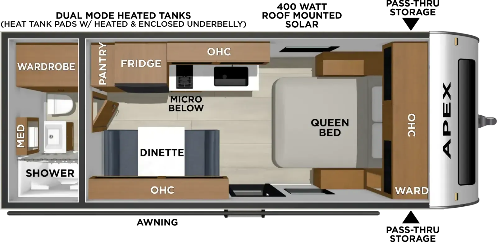 Coachmen Apex Nano 187RB floor plan