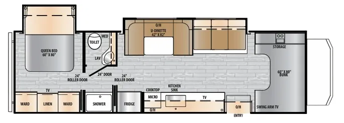 East to West Entrada 2900DS floor plan