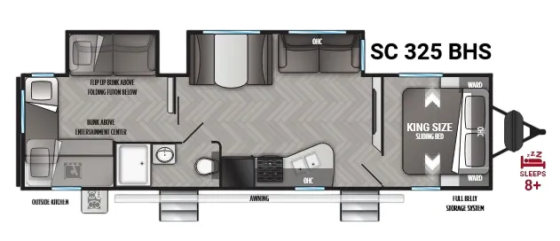 2022 Cruiser RV Shadow Cruiser 325BHS floor plan
