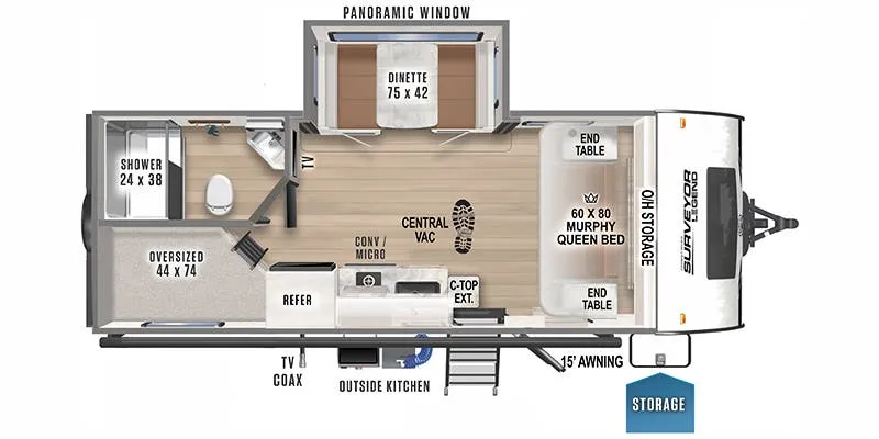 2024 Forest River Surveyor Legend 19MDBLE floor plan