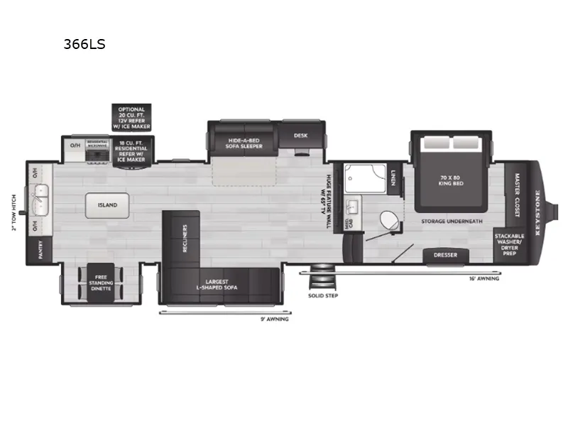 2026 Keystone Alpine Avalanche Edition 366LS - Floor plan