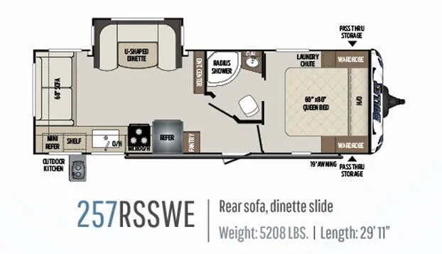Keystone Bullet 257RSSWE floor plan
