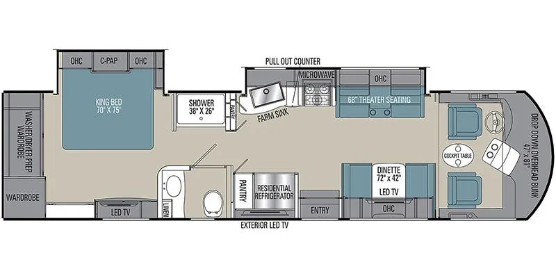 2019 Coachmen Sportscoach SRS 339DS floor plan