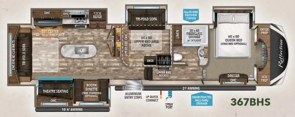 Grand Design Reflection 367BHS floor plan