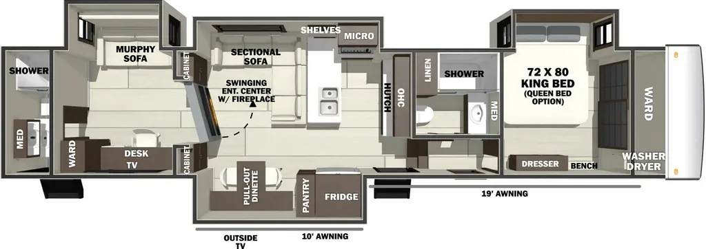 2026 Forest River RiverStone 44DBL floor plan