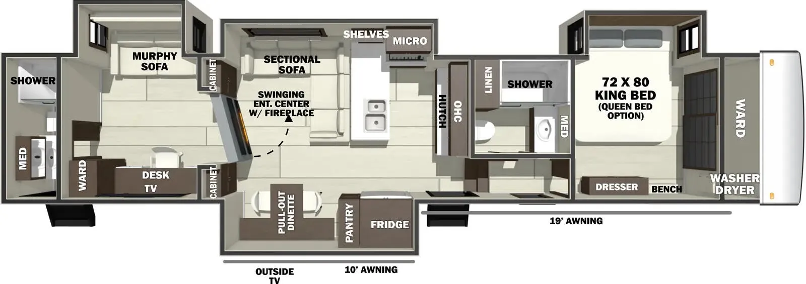 2026 Forest River RiverStone 44DBL - Floor plan