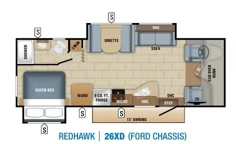 Jayco Redhawk 26XD floor plan