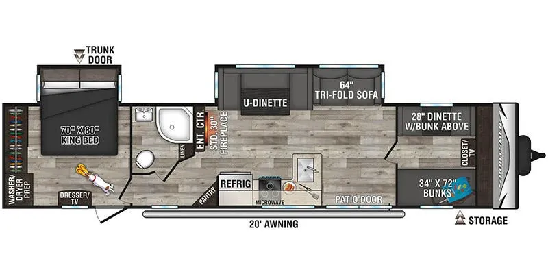 K-Z Sportsmen Destination 362BH floor plan