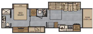 Renegade RV Classic 45CBQ floor plan