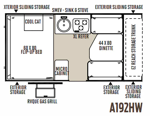 Forest River Rockwood Hard Side A192HW floor plan