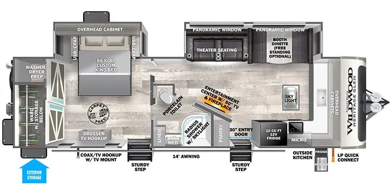 2023 Forest River Wildwood Heritage Glen 270FKS floor plan