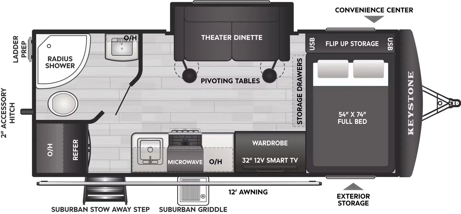 Keystone Outback OBX 19RBS floor plan