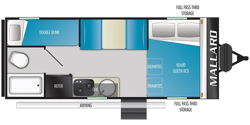 Heartland Mallard Pathfinder M17QBH floor plan