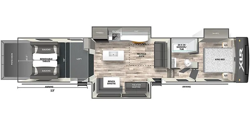 2023 Forest River XLR Nitro 384 - Floor plan