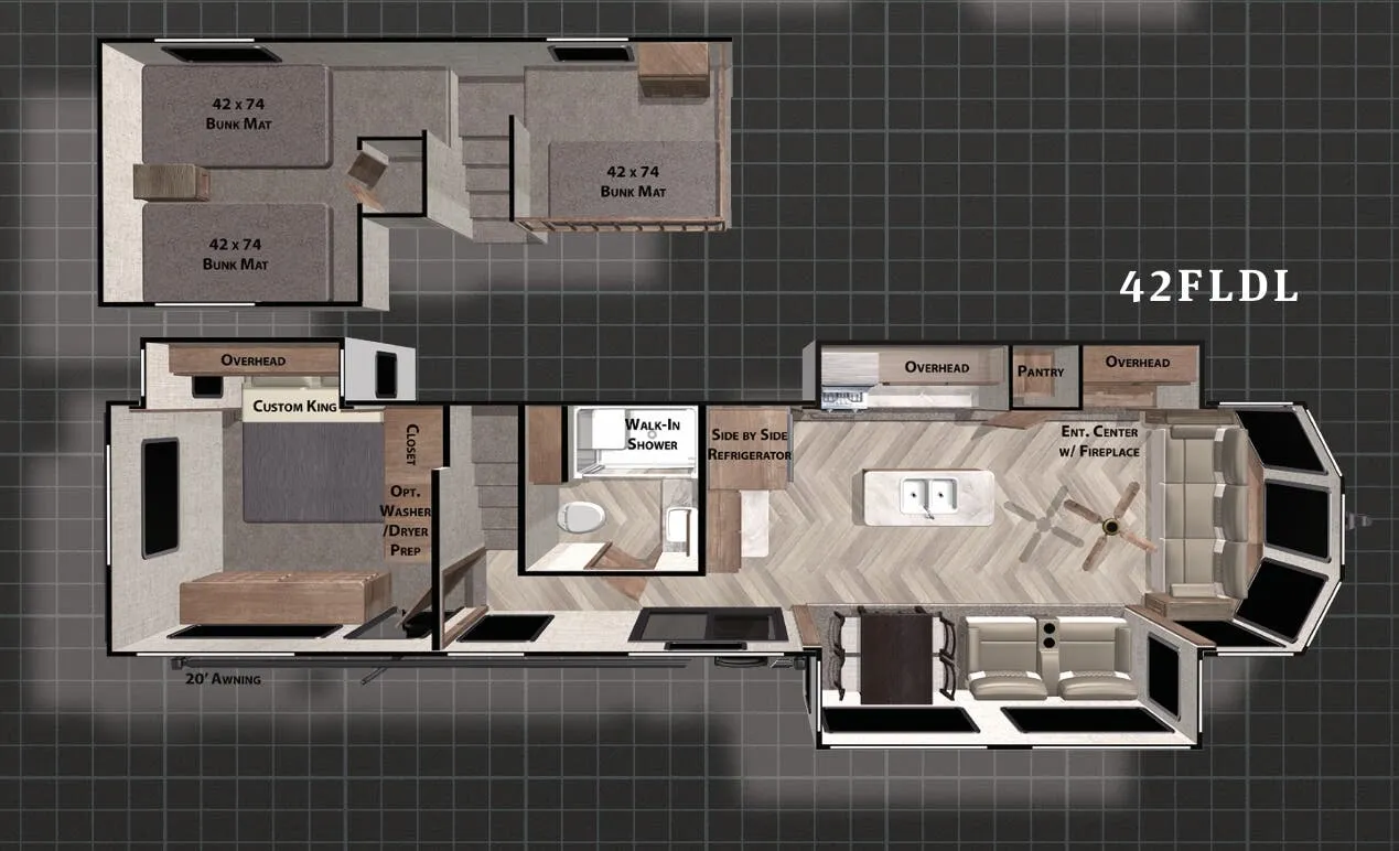 Forest River Wildwood Grand Lodge 42FLDL floor plan