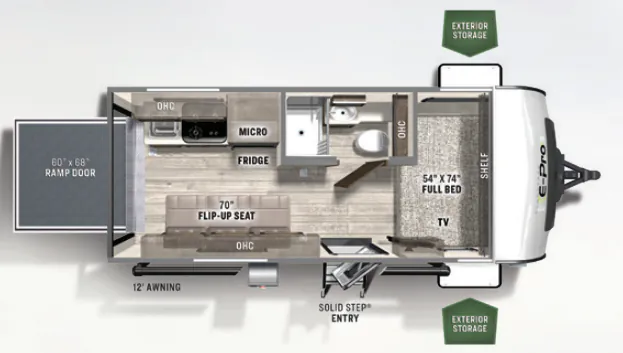 Forest River Flagstaff E-Pro 19FBTH floor plan