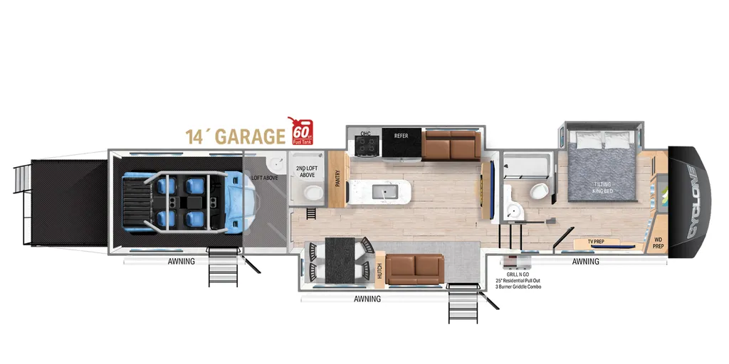 2023 Heartland Cyclone 4014C floor plan