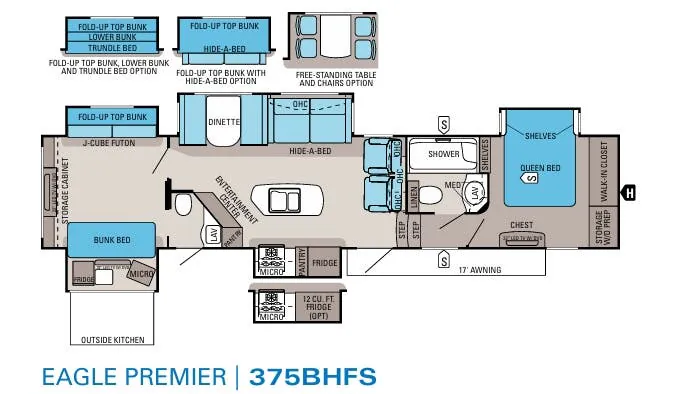 Jayco Eagle Premier 375BHFS floor plan