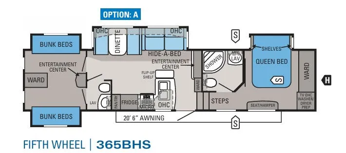 Jayco Eagle 365BHS floor plan