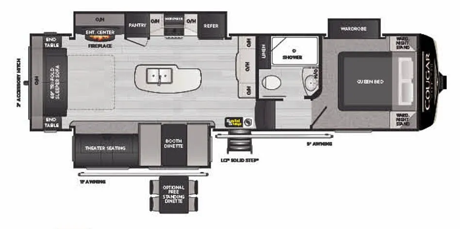 2022 Keystone Cougar Half-Ton 29RLI - Floor plan