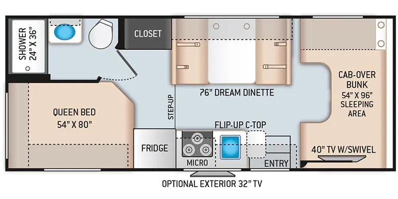 2021 Thor Motor Coach Four Winds 22E - Floor plan