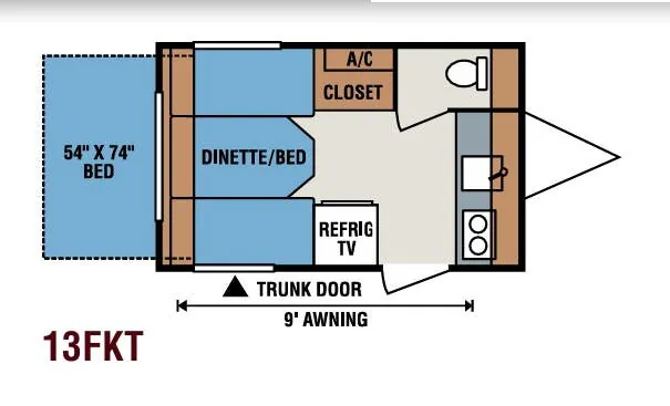 K-Z Sportsmen Classic 13FKT floor plan