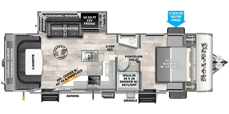 2024 Forest River Wildwood Heritage Glen Hyper-Lyte 24RDHL - Floor plan