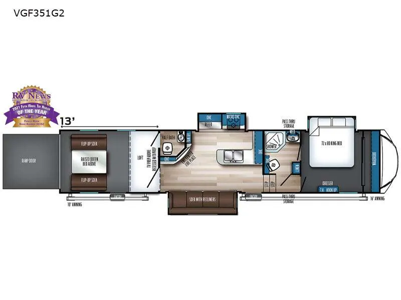 2023 Forest River Vengeance Rogue Armored 351 - Floor plan
