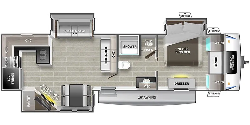 2023 Prime Time LaCrosse 3411RK floor plan