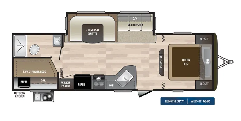 Keystone Hideout 27DBSWE floor plan
