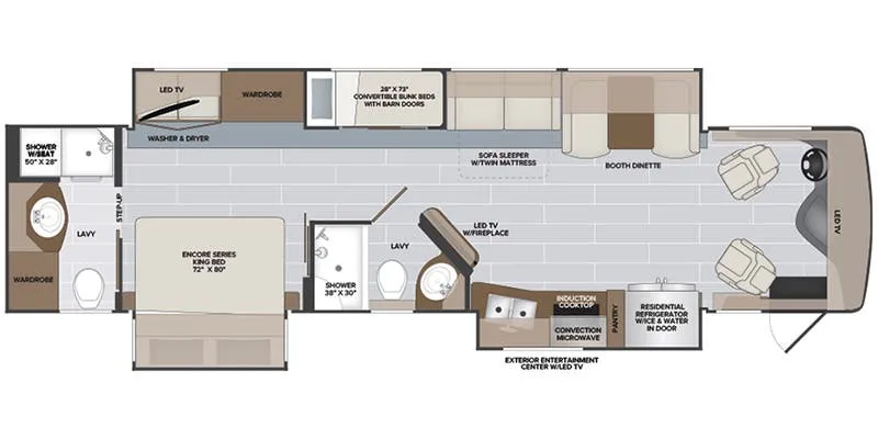 Holiday Rambler Endeavor 38N floor plan