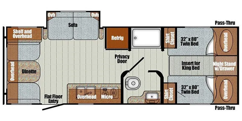 Gulf Stream Vista Cruiser 23TWS floor plan