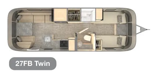 Airstream Flying Cloud 27FB Twin floor plan