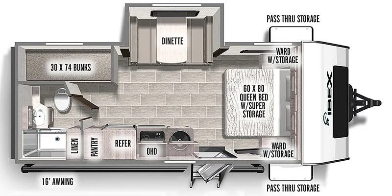 2022 Forest River IBEX 20BHS floor plan