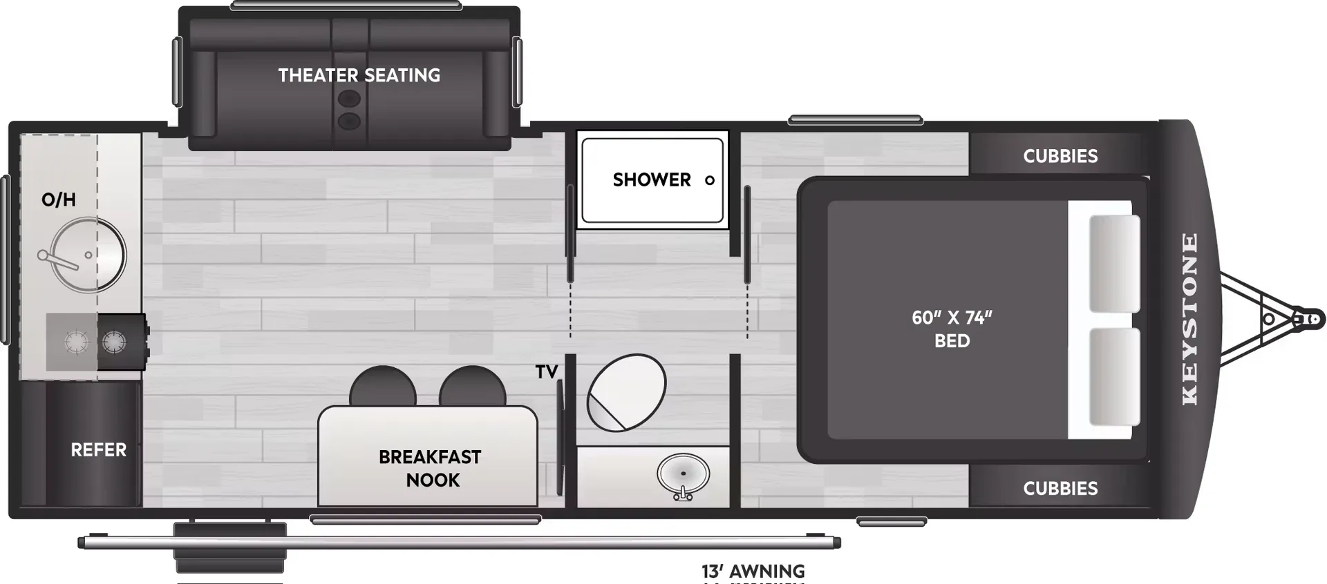 Keystone Sprout 19RKS floor plan