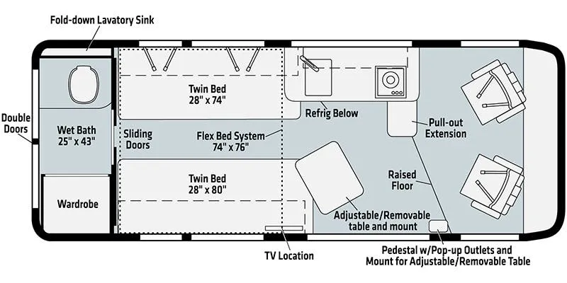 2022 Winnebago Travato 59KL floor plan