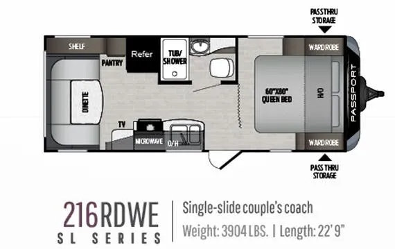 Keystone Passport SL Series 216RDWE floor plan