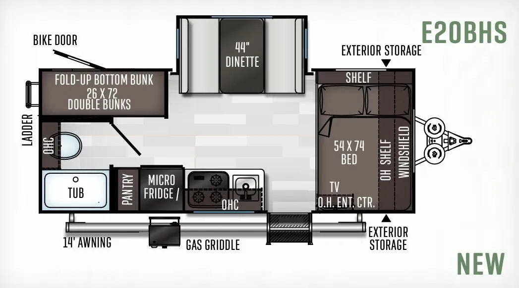 Forest River Flagstaff E-Pro E20BHS floor plan