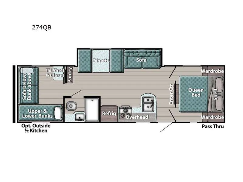 2024 Gulf Stream Ameri-Lite Ultra-Lite 274QB - Floor plan