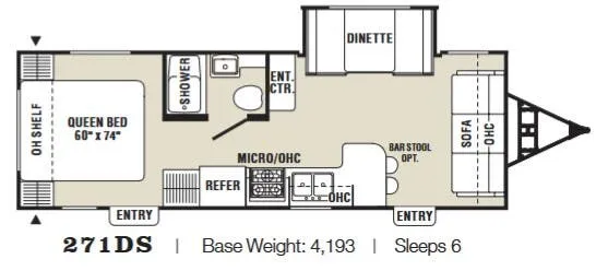Coachmen Captiva Ultra Lite 271DS floor plan