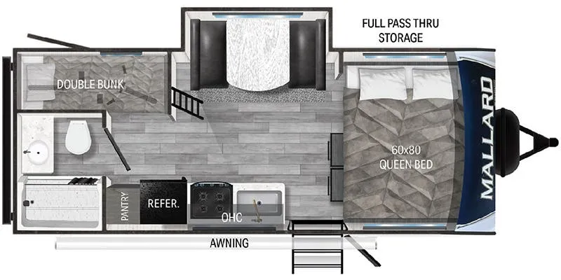 Heartland Mallard Pathfinder P18BHS floor plan