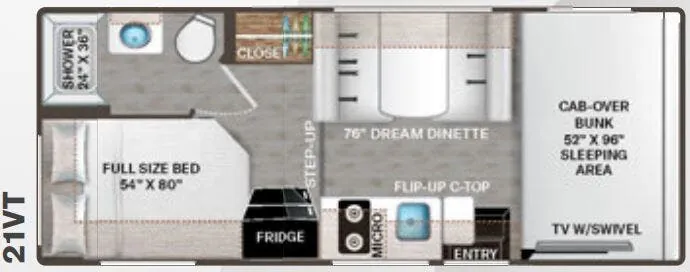 Thor Motor Coach Geneva 21VT floor plan
