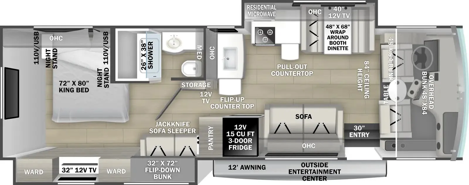 Forest River FR3 FR3 32DS floor plan
