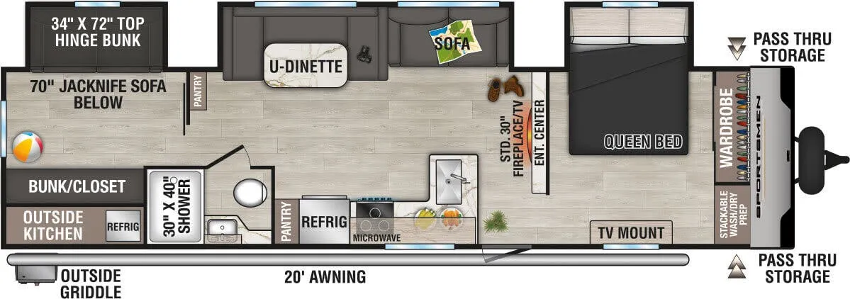 K-Z Sportsmen SE 333BHKSE floor plan