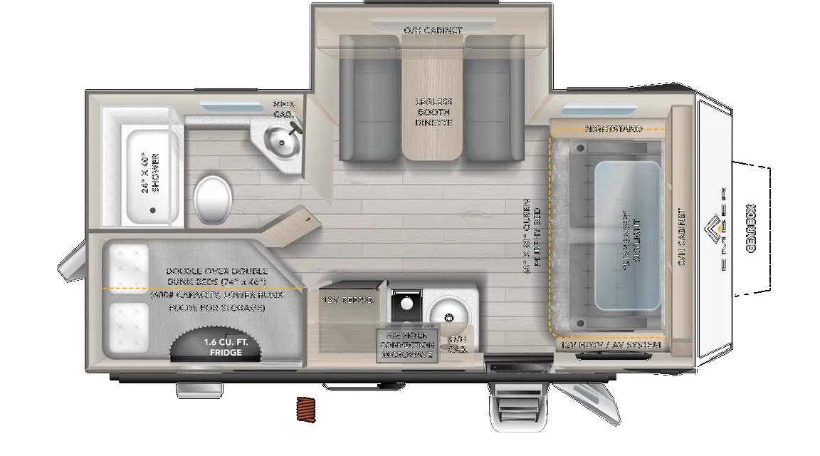 Ember RV Overland 191MDB floor plan