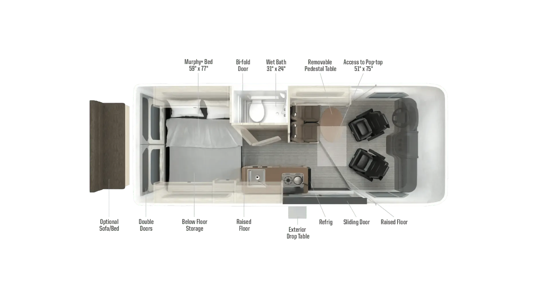 2027 Winnebago Solis 59P - Floor plan
