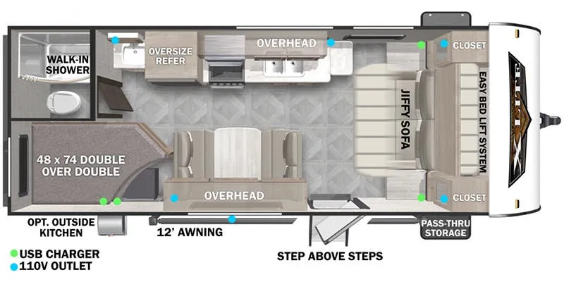 Forest River Salem Cruise Lite 19DBXL floor plan